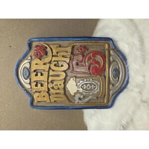 Vintage Chalkware Beer on Draught Wall Plaque Sign